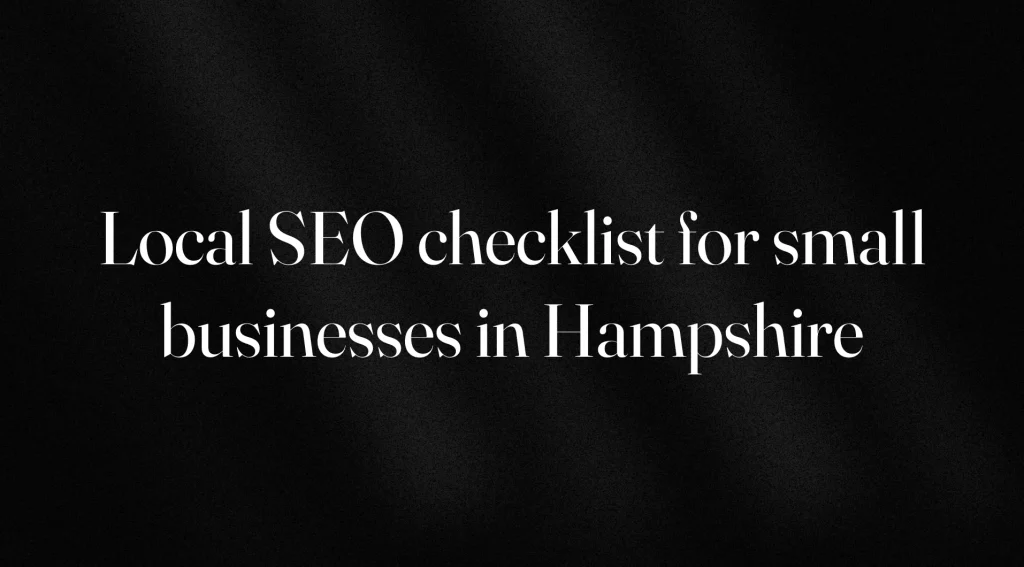 local seo checklist hampshire